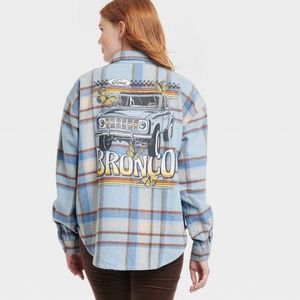 Women's Ford Bronco Graphic Shacket - Light Blue